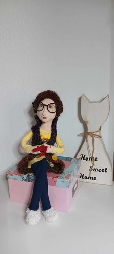 Puppe häckel frau handarbeit - puppe, häckel-frau